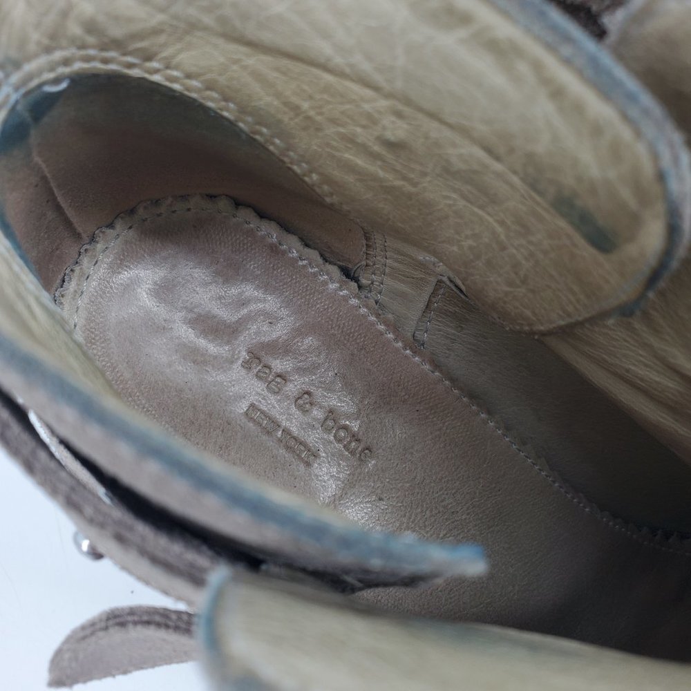 Rag & Bone Harrow Taupe Tan Suede Stacked‎ Heel Ankle Boots Size 36 6 US - Picture 7 of 9